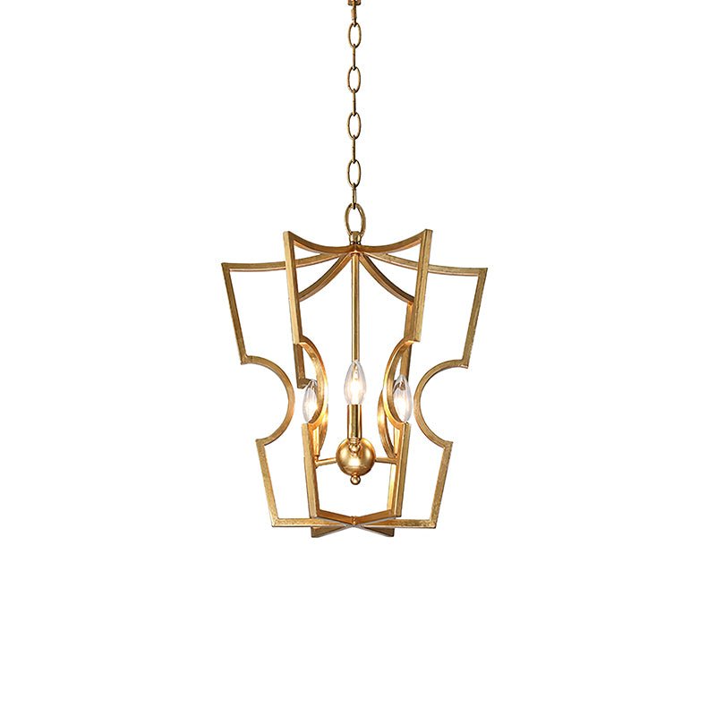 Mavien Lustre Cadre Lanternes Doré