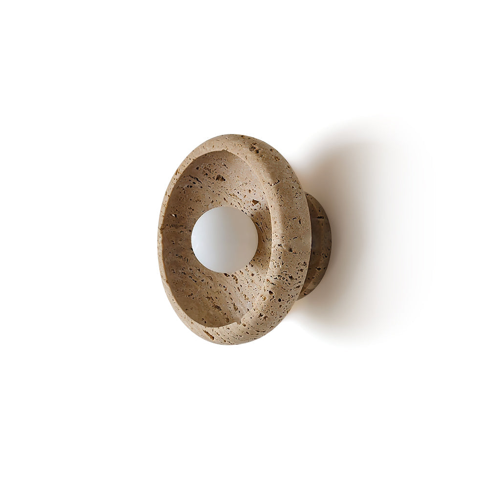 Neptune Travertine Wall Light Ring-shaped-Neutral Decor