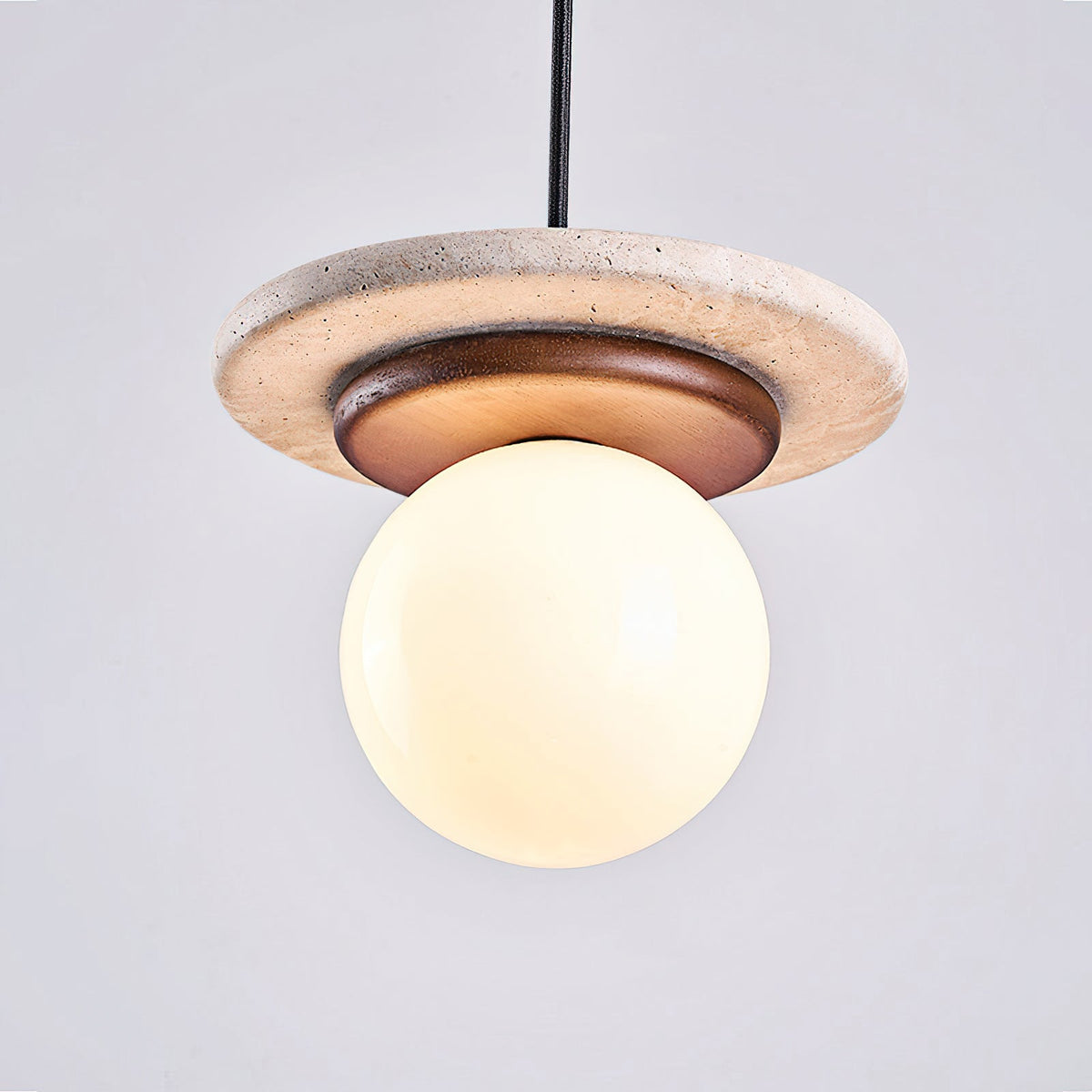 Dimension diagram for the 3-light round canopy Farren pendant light configuration.