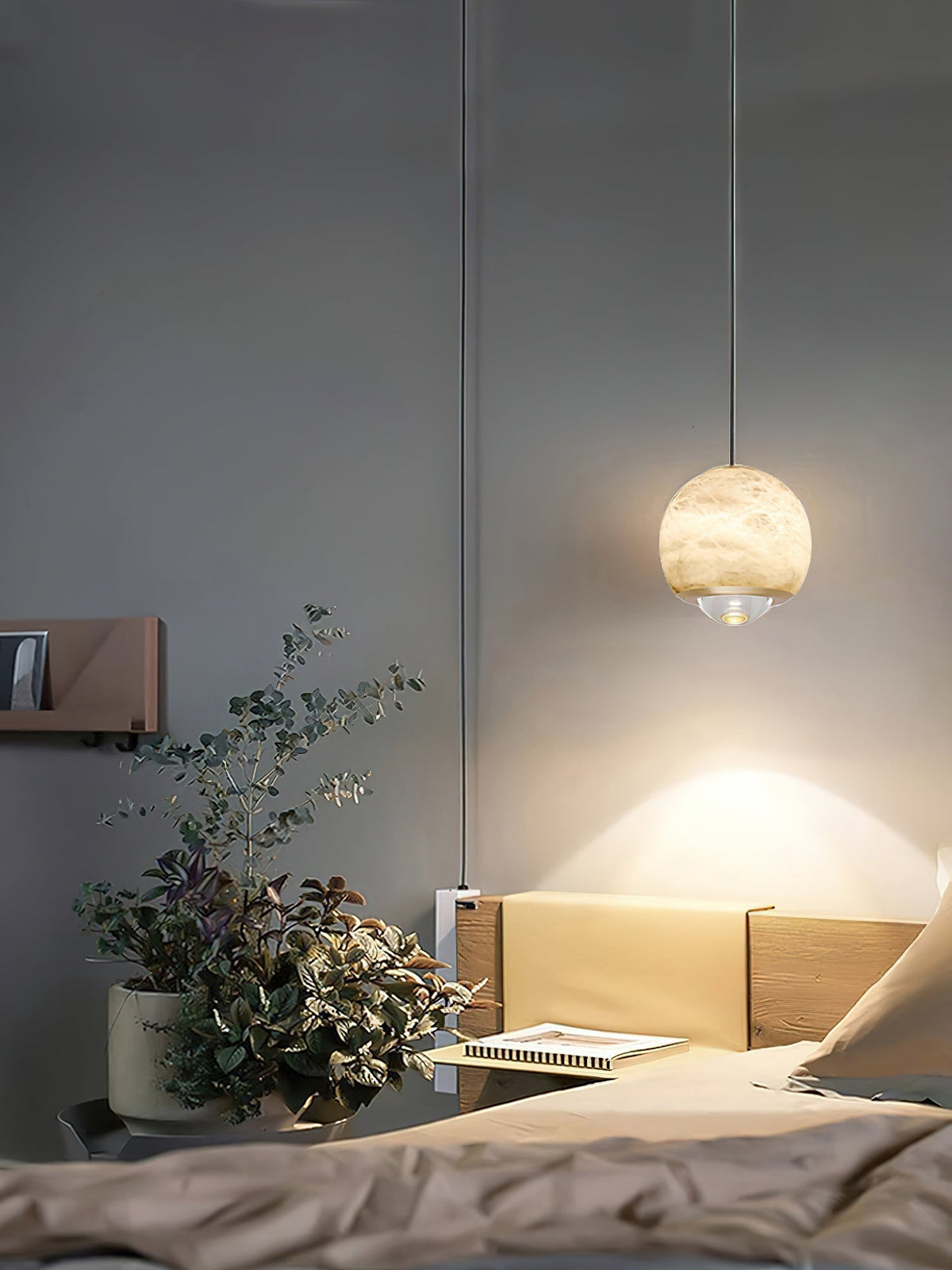 Zephaan Suspension Laiton Albâtre Moderne Minimaliste