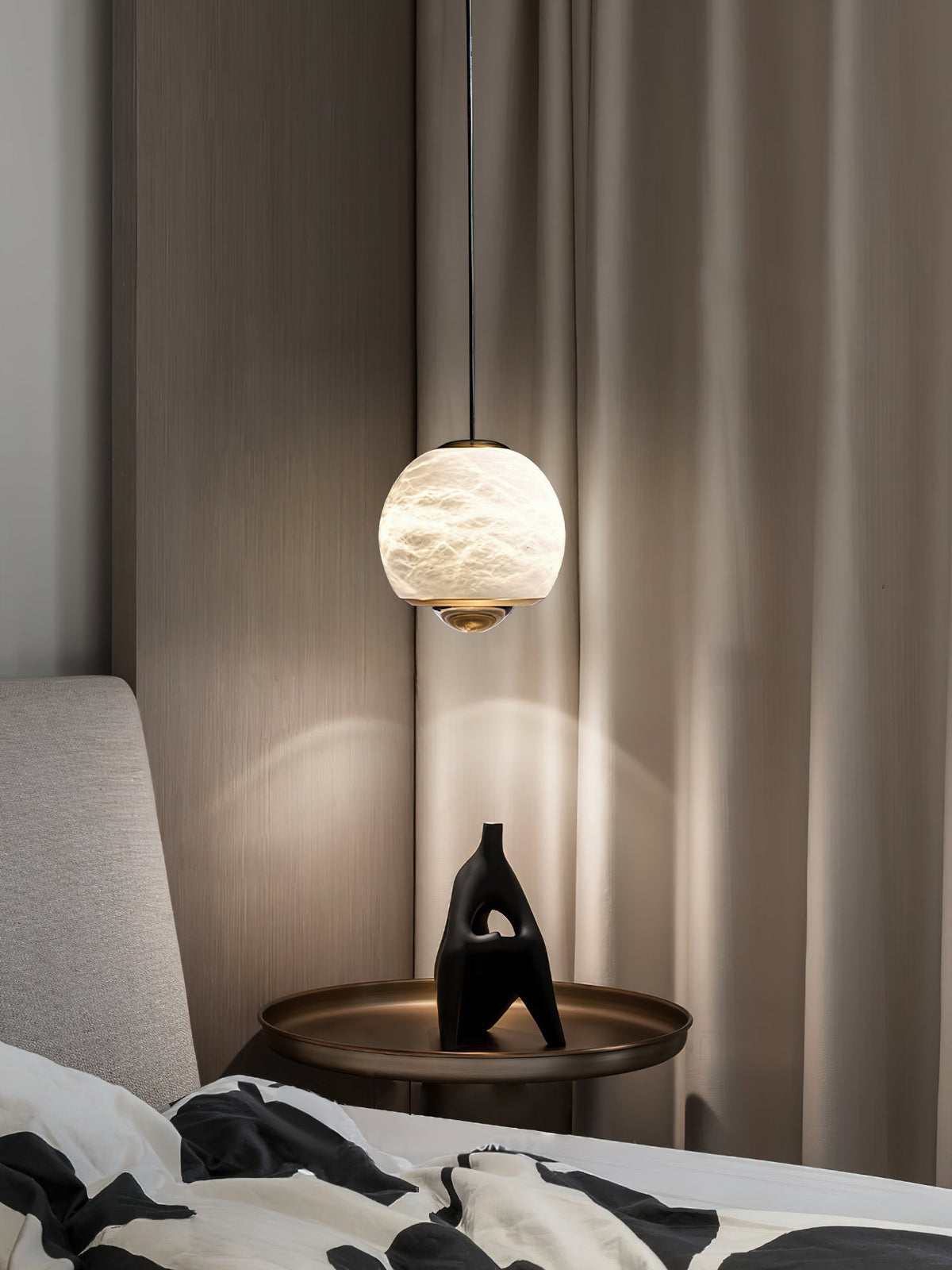 Zephaan Suspension Laiton Albâtre Moderne Minimaliste