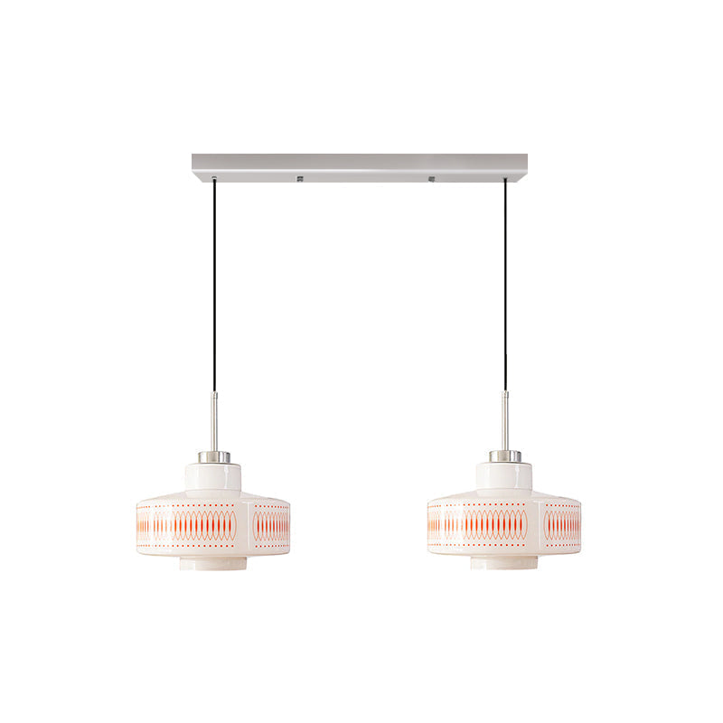 Roko Suspension Mid Century Vintage Blanc et Orange