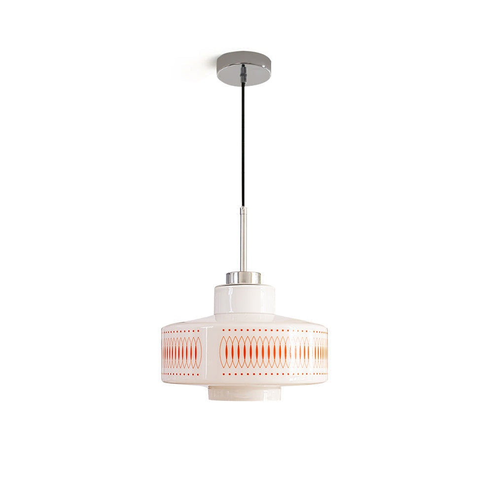 Roko Suspension Mid Century Vintage Blanc et Orange