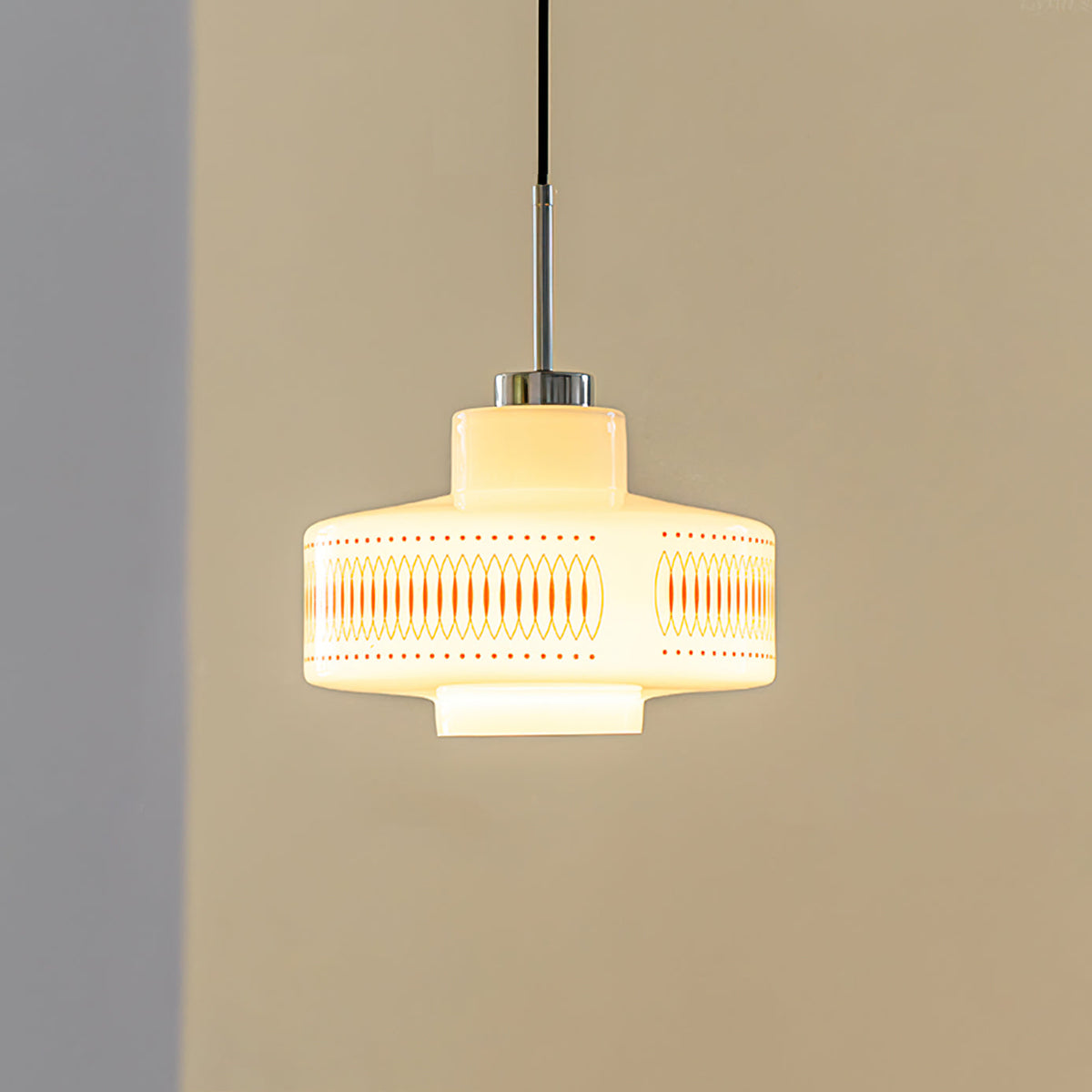 Roko Suspension Mid Century Vintage Blanc et Orange