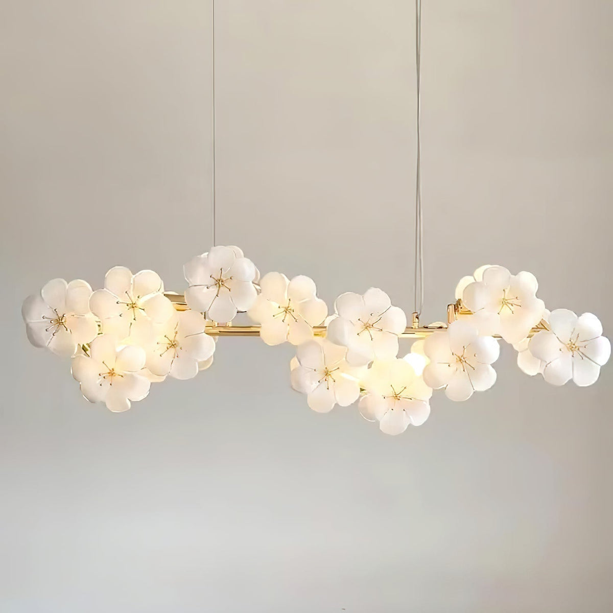 Aurora Flowers Chandelier-Neutral Decor