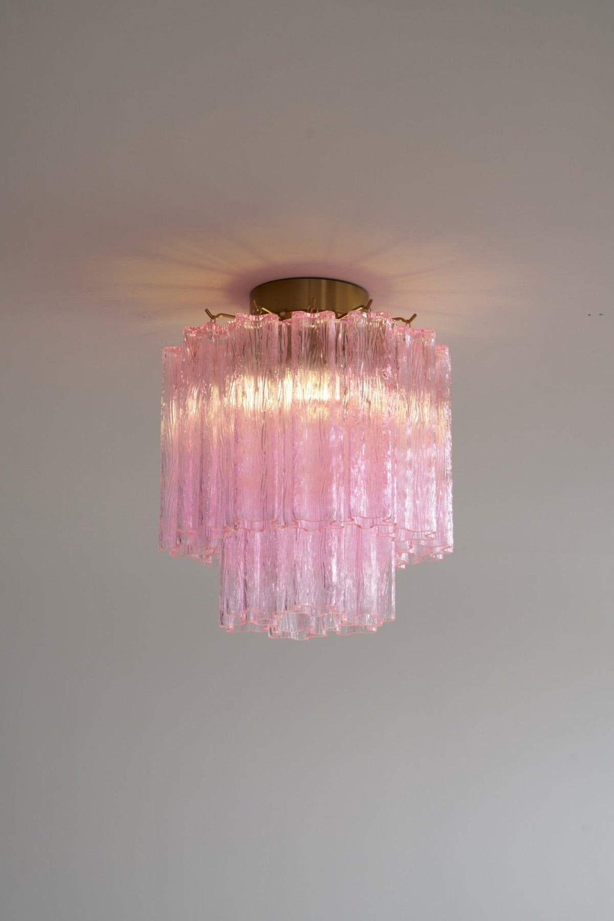 Orline Plafonnier en Verre Rose Moderne