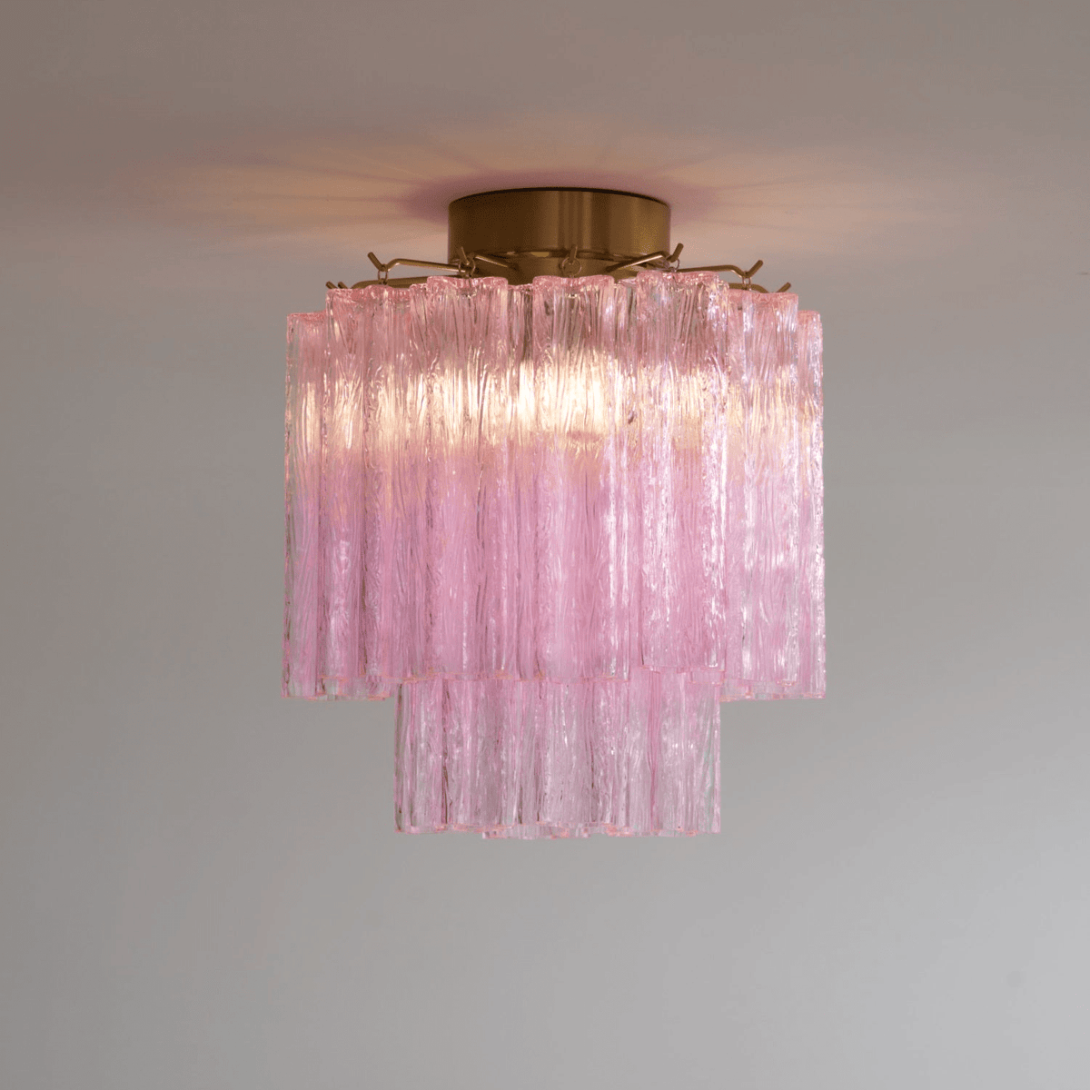 Orline Plafonnier en Verre Rose Moderne