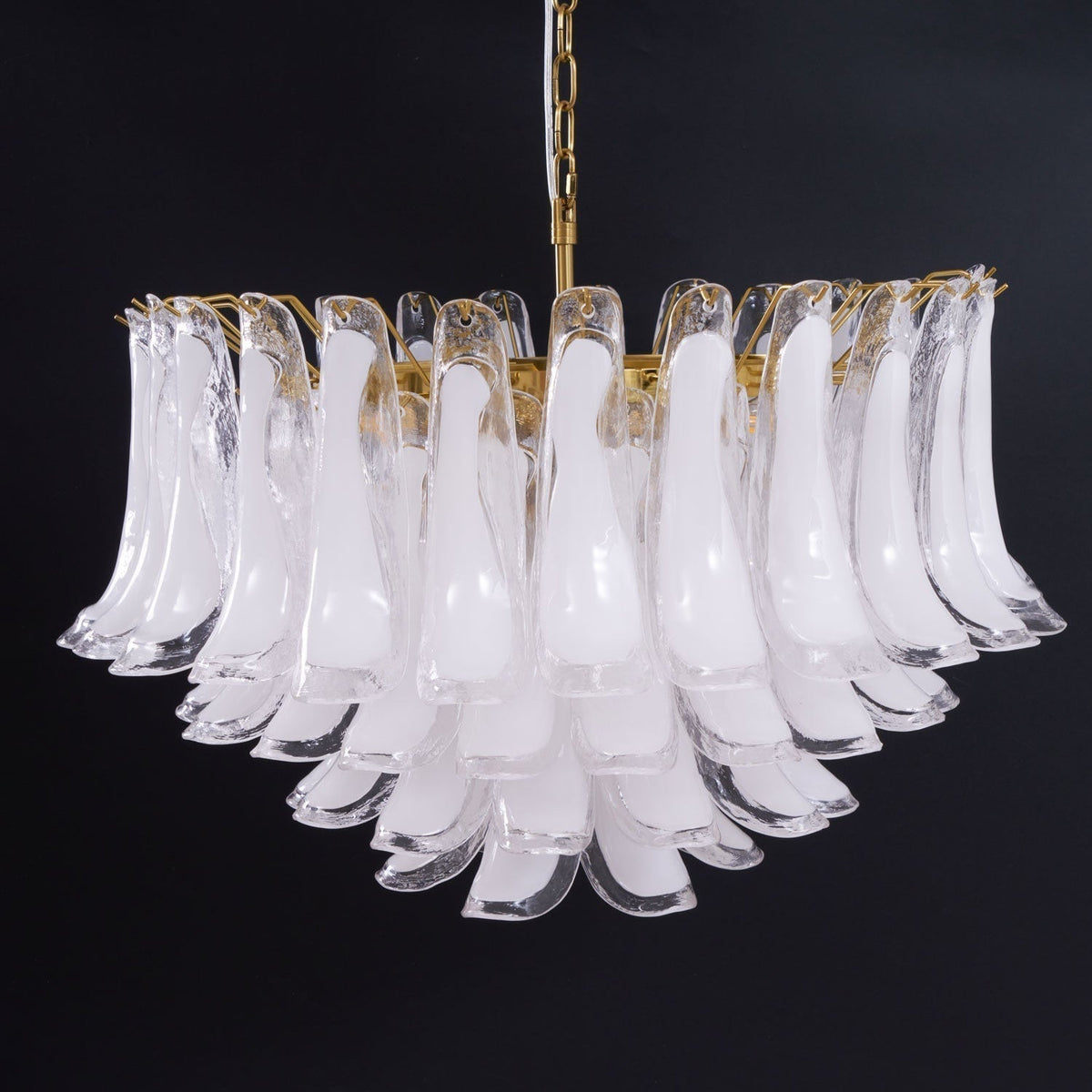 Orleria Lustre Rose Verre Feuille Superposé Florale Glamour