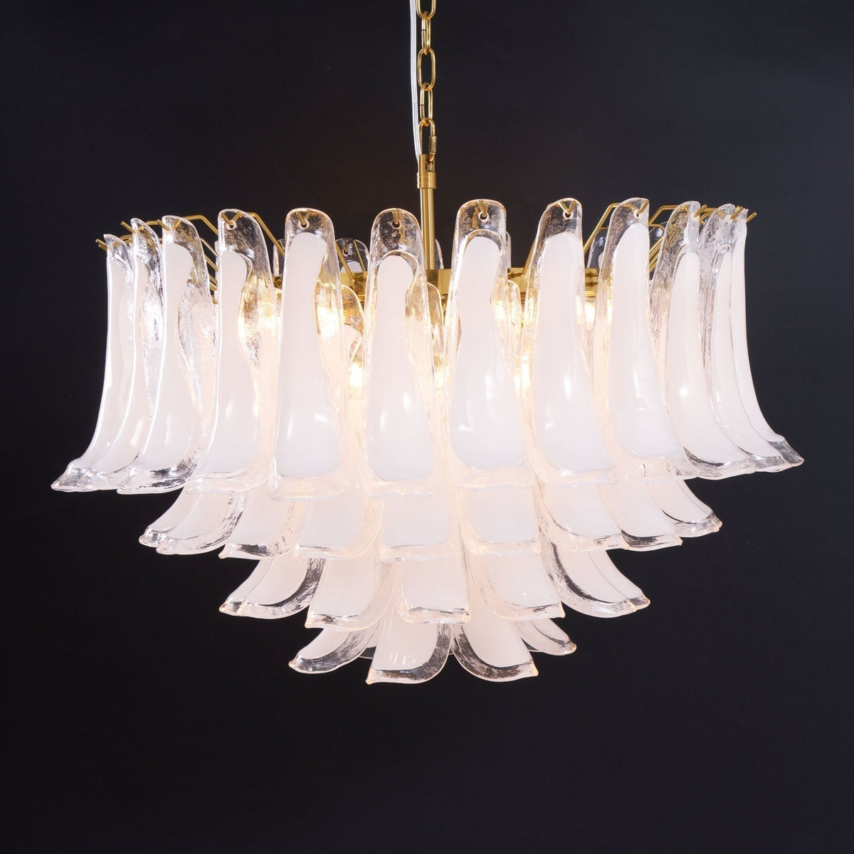 Orleria Lustre Rose Verre Feuille Superposé Florale Glamour