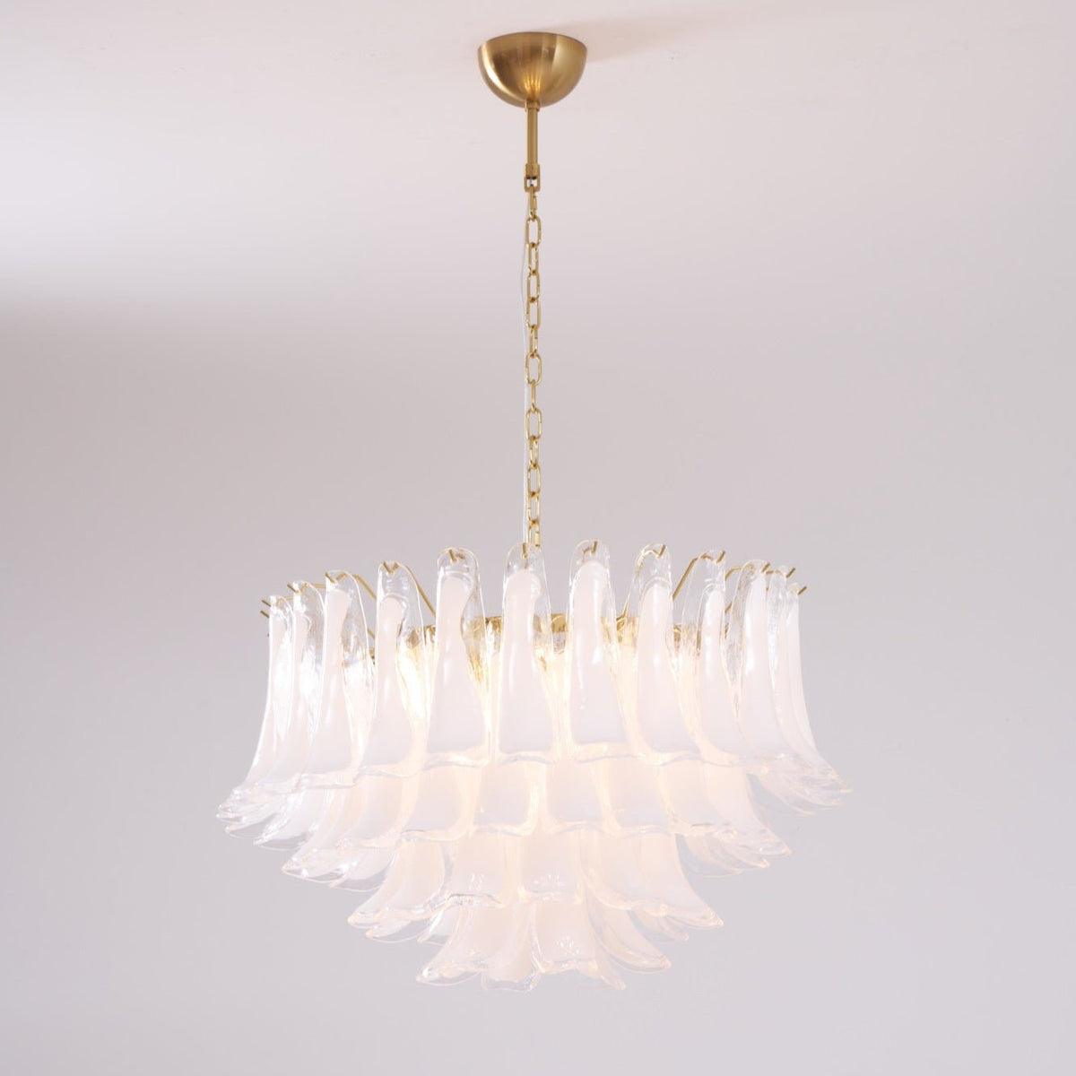 Orleria Lustre Rose Verre Feuille Superposé Florale Glamour