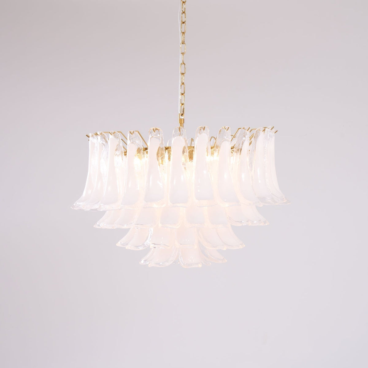 Orleria Lustre Rose Verre Feuille Superposé Florale Glamour