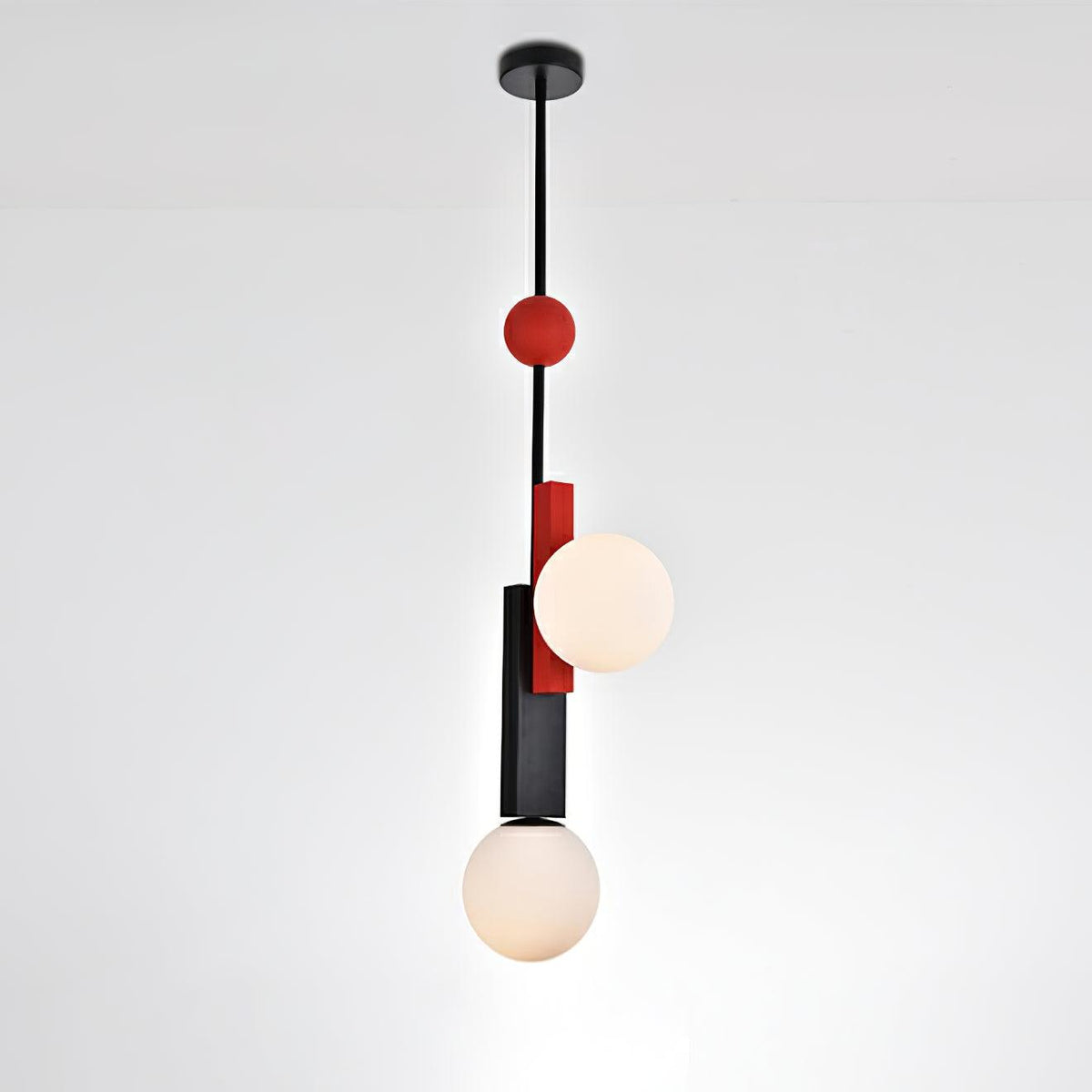 Aurenna Suspension Double Globe Barres Linéaires Géométrique