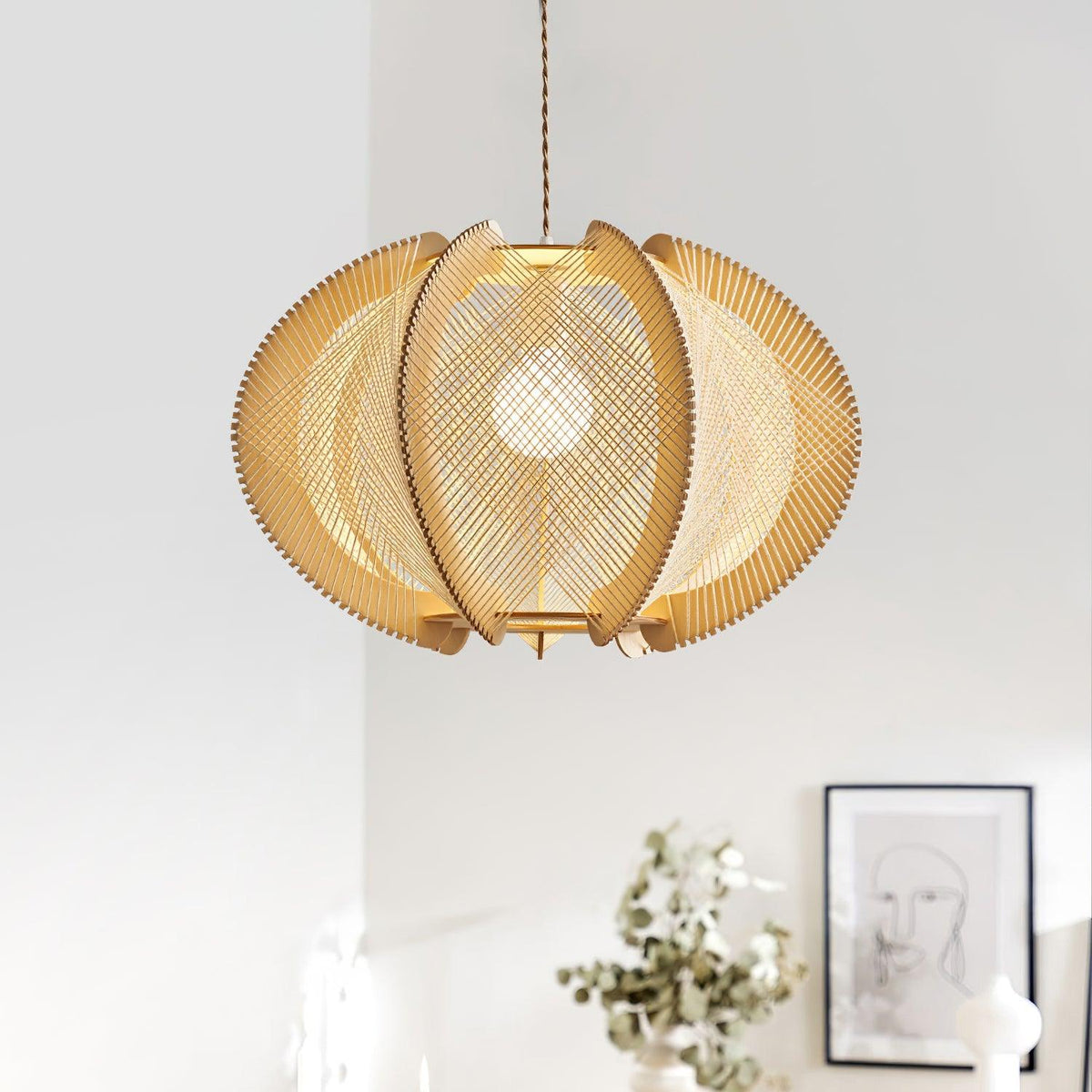 Calyraice Suspension en Bois et Corde de Chanvre