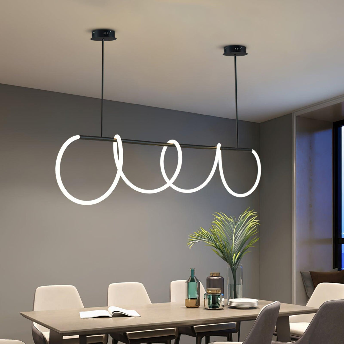 Olvoria Lustre Flexible Silicone Courbe Moderne Élégant