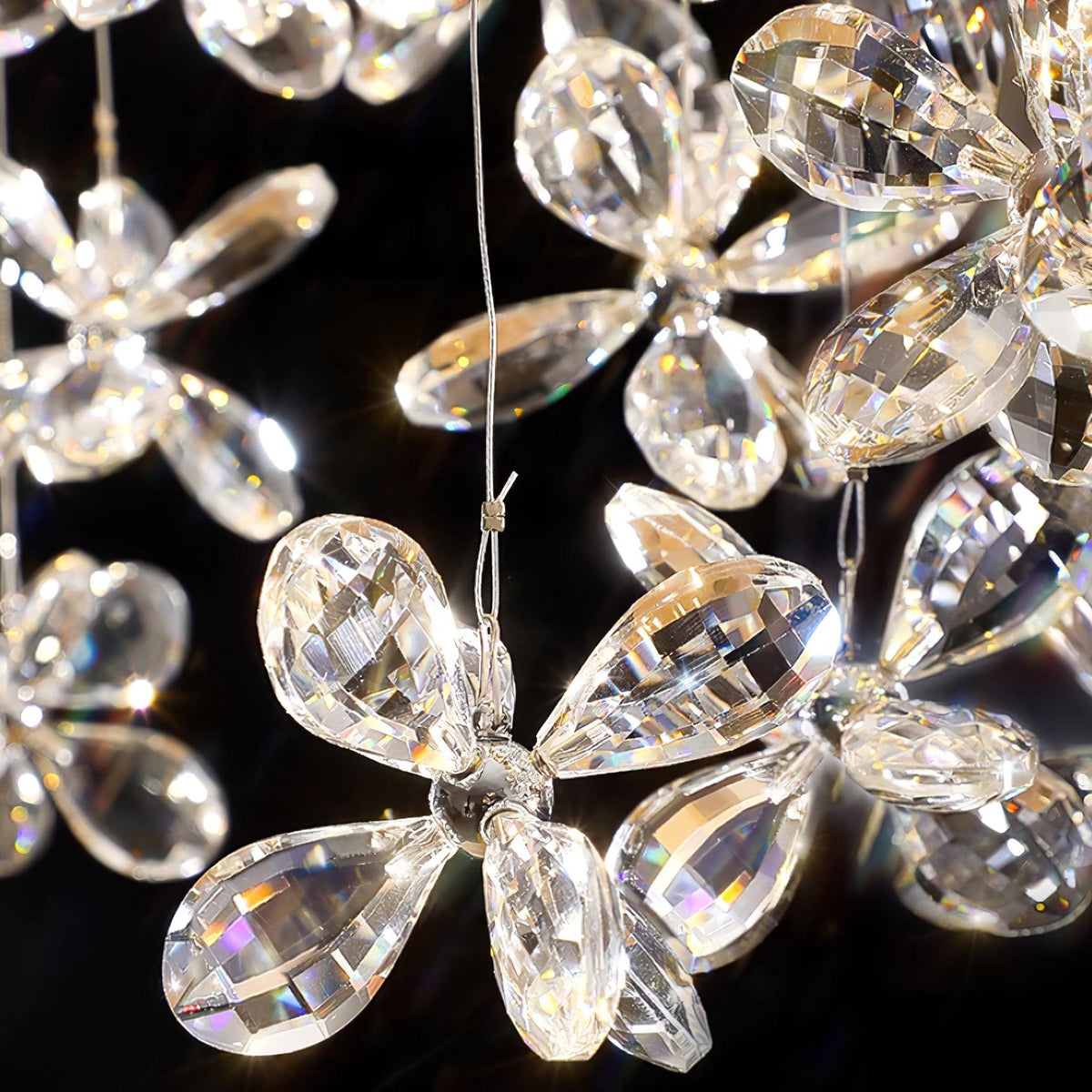 Veyrien Lustre Cristal Papillon Bouquet Floral