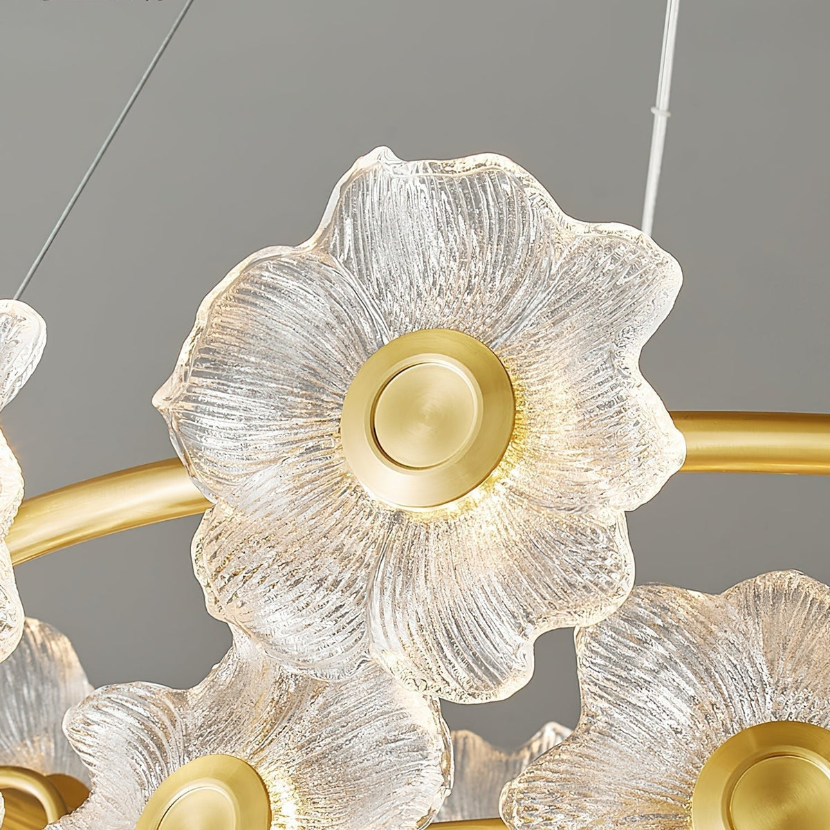 Vareneira Unique Fleur Laiton Verre Lustre