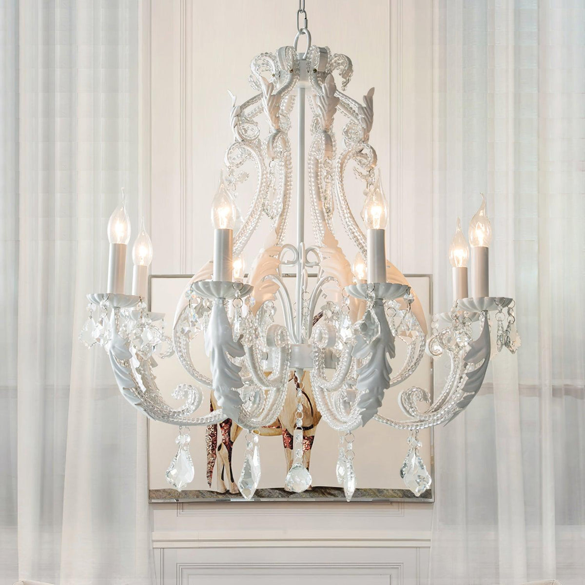 Perisse Suspension Lampe Porte-Bougie Perles de Cristal
