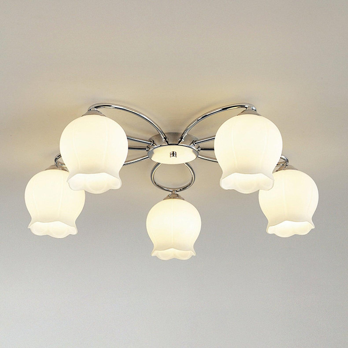 Arlise Lampe Plafonnier en Verre Floral Élégance Premium
