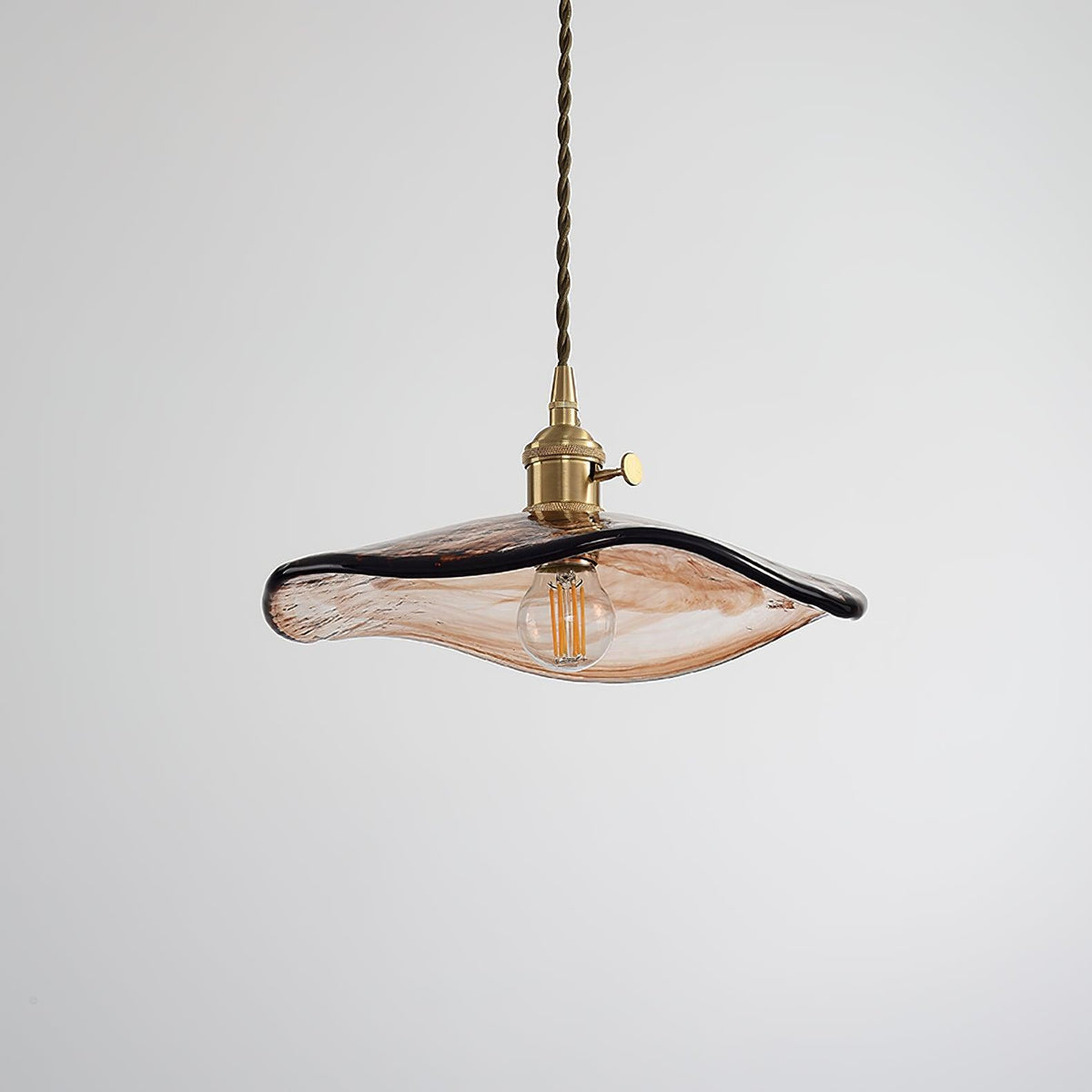 Utalira Suspension Moderne en Laiton et Verre