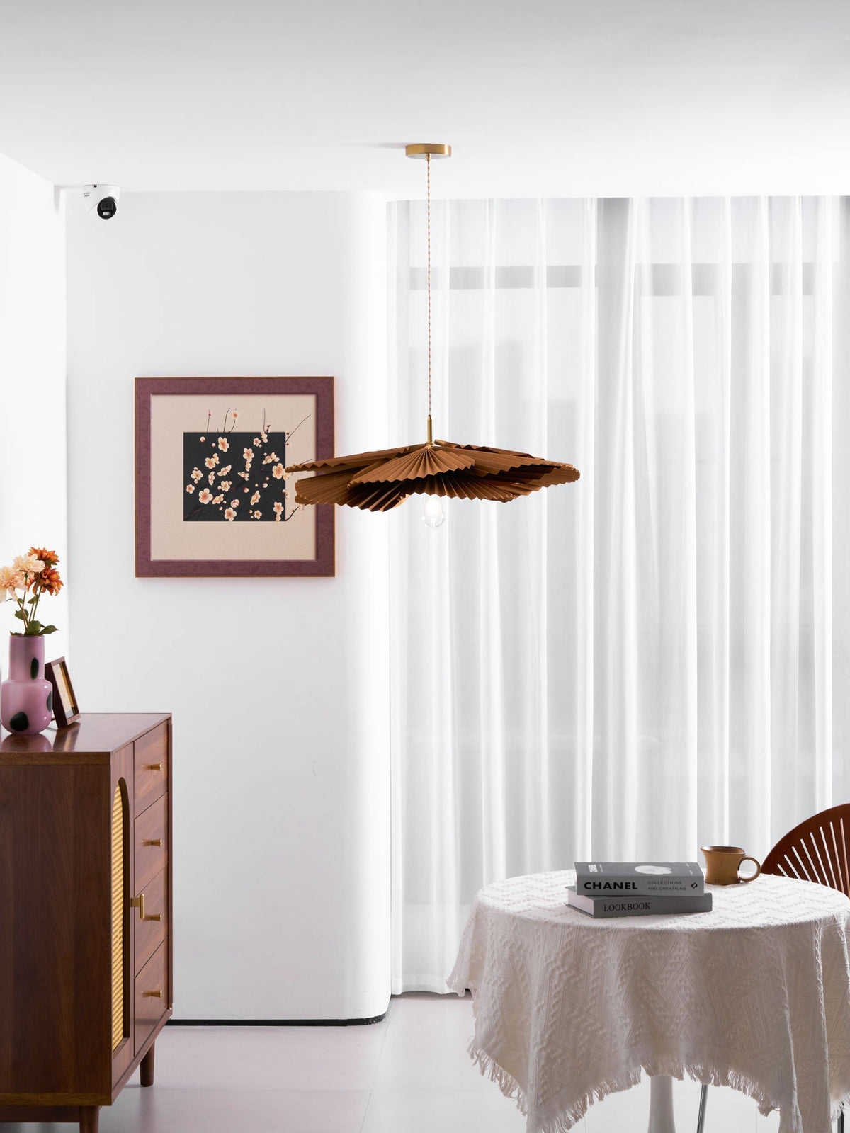 Sevenq Suspension Lampe Feuille de Lotus en Papier Pliée Florale-Cielum