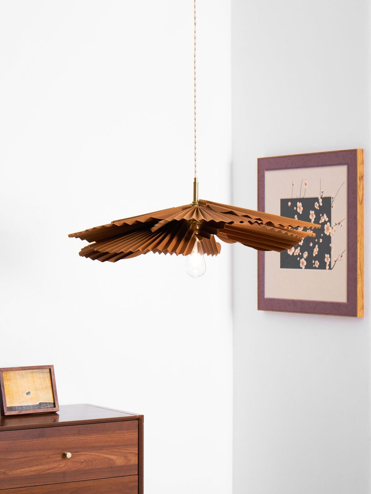 Sevenq Suspension Lampe Feuille de Lotus en Papier Pliée Florale-Cielum