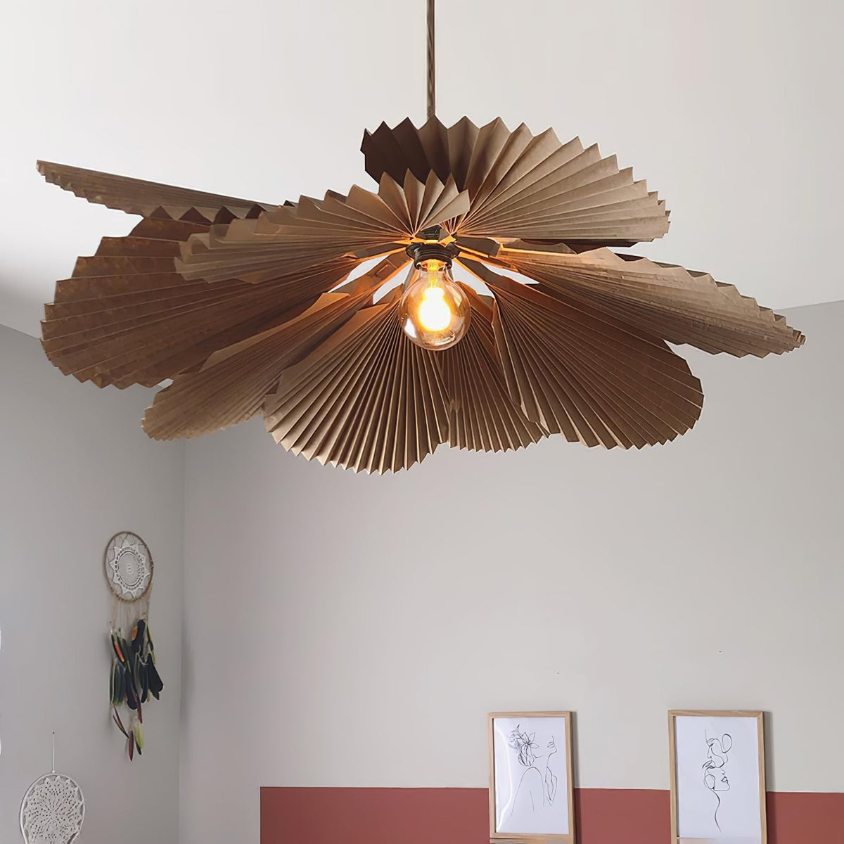 Lyra Suspension Lotus en Papier à Feuille Pliée