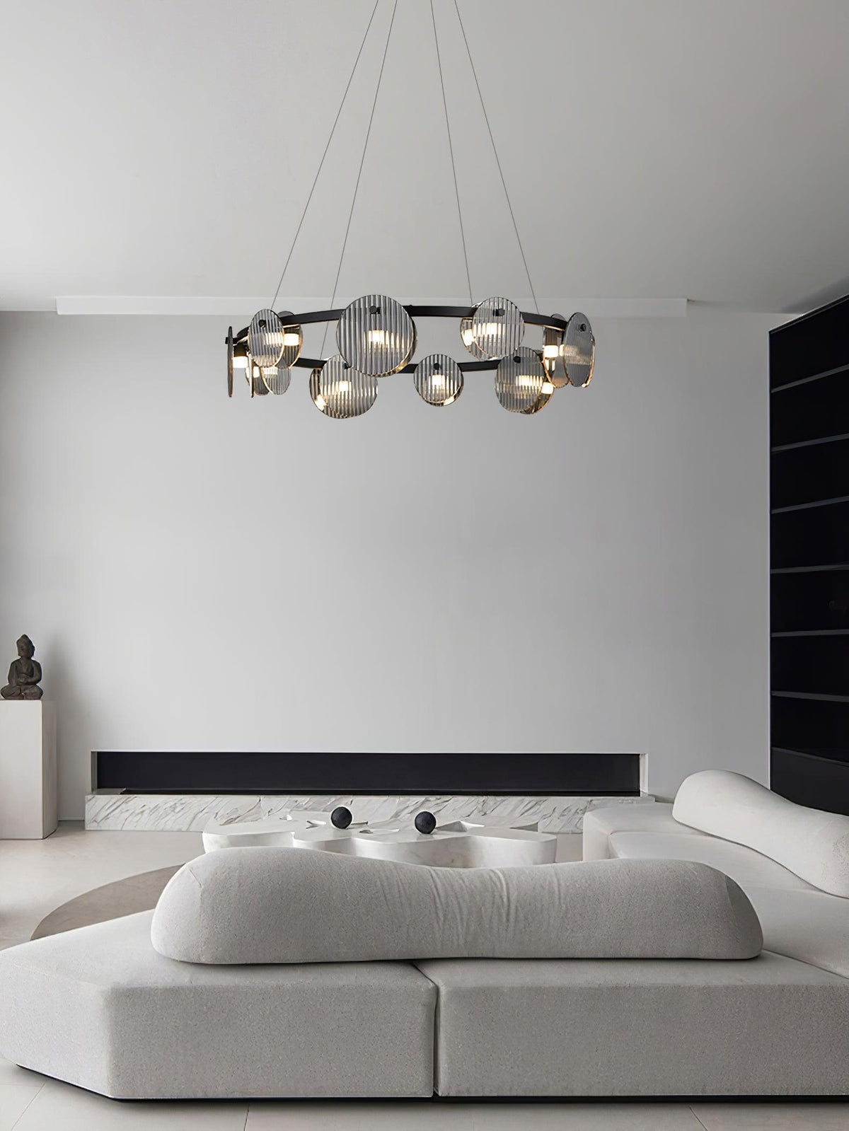 Kellona Lustre en Verre Fumé et Noir