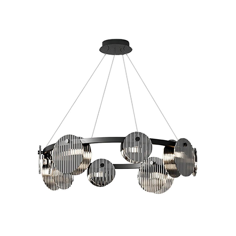 Kellona Lustre en Verre Fumé et Noir