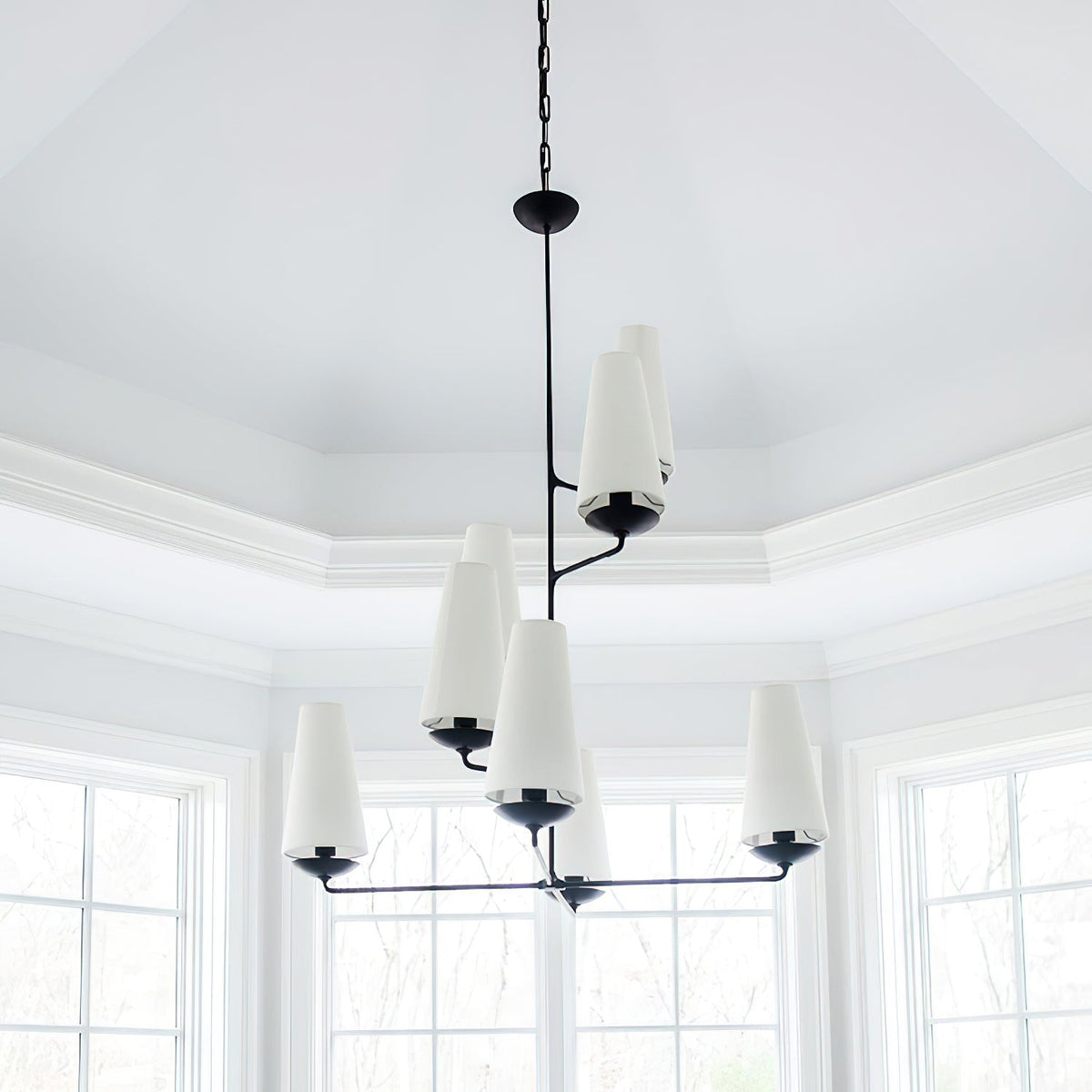 Doviel Lustre Vertical en Cuivre et Lin