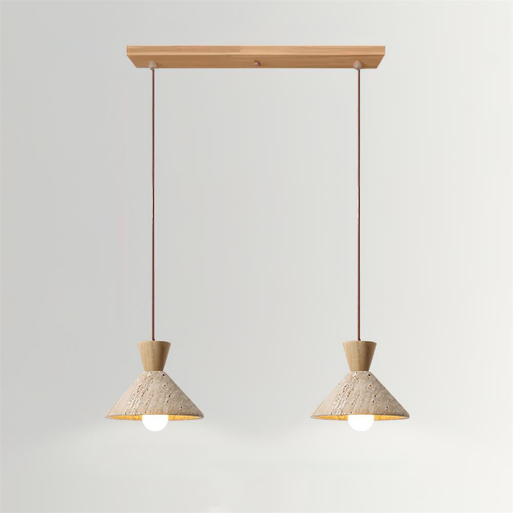 Caliva Pendant Lamp Travertine Hat Shape Natural-Neutral Decor