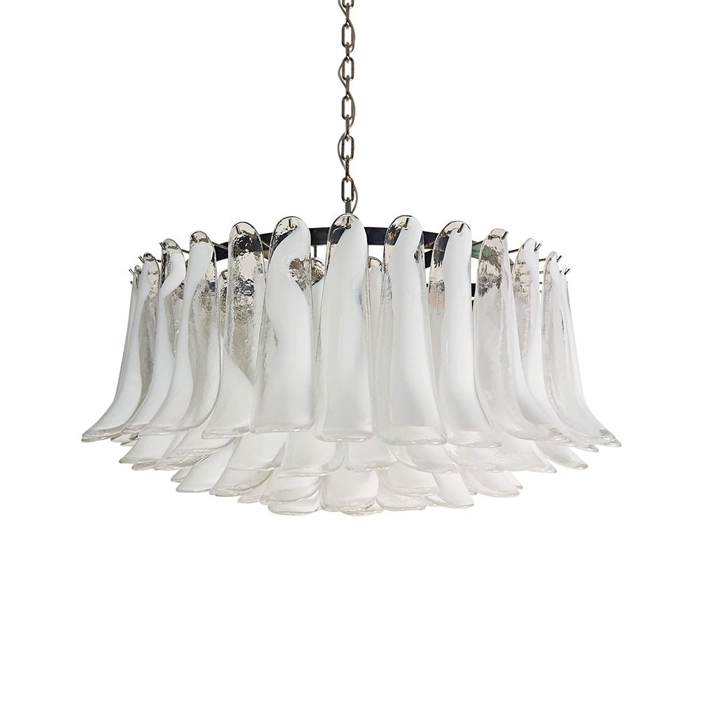 Renella Lustre Pétale en Verre de Murano Blanc Élégant