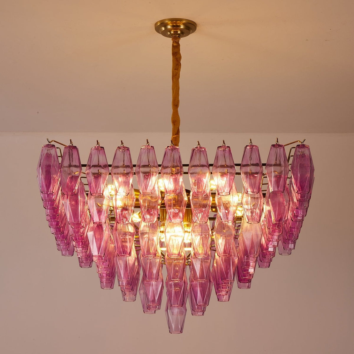 Dareon Lustre Fuchsia Prisme Inversé Pyramide