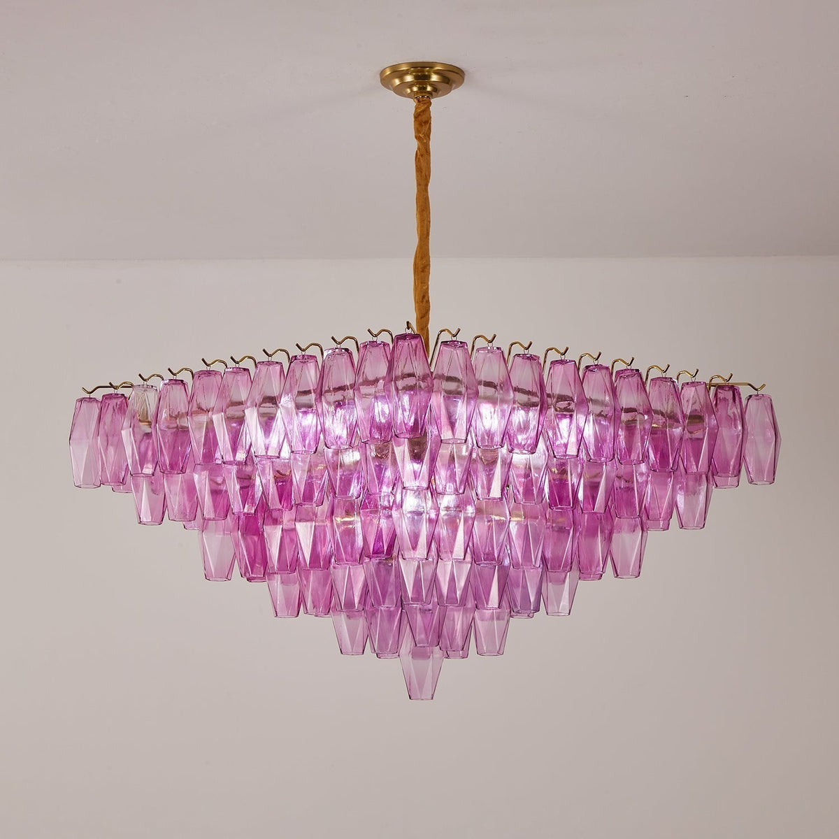 Dareon Lustre Fuchsia Prisme Inversé Pyramide