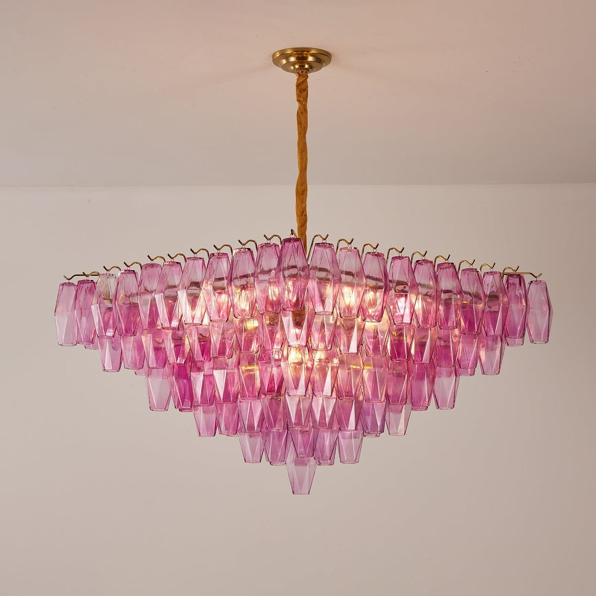 Dareon Lustre Fuchsia Prisme Inversé Pyramide