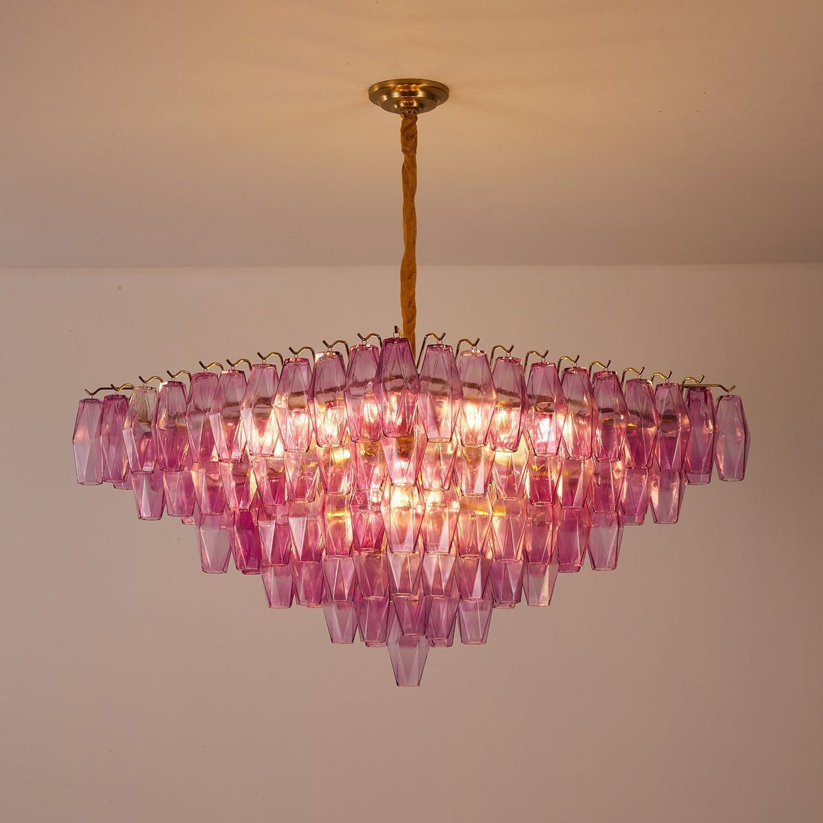 Dareon Lustre Fuchsia Prisme Inversé Pyramide