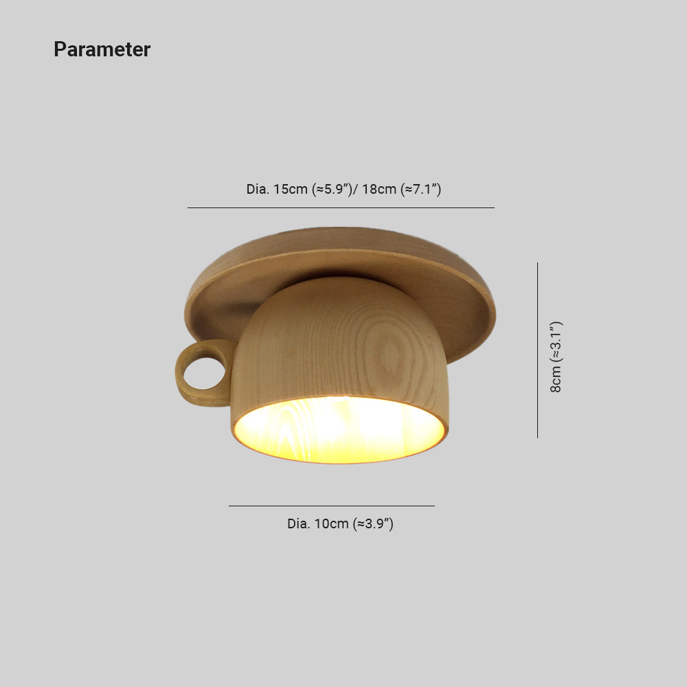 Arisha Moderne Bois Tasse Plafonnier Chambre à Coucher