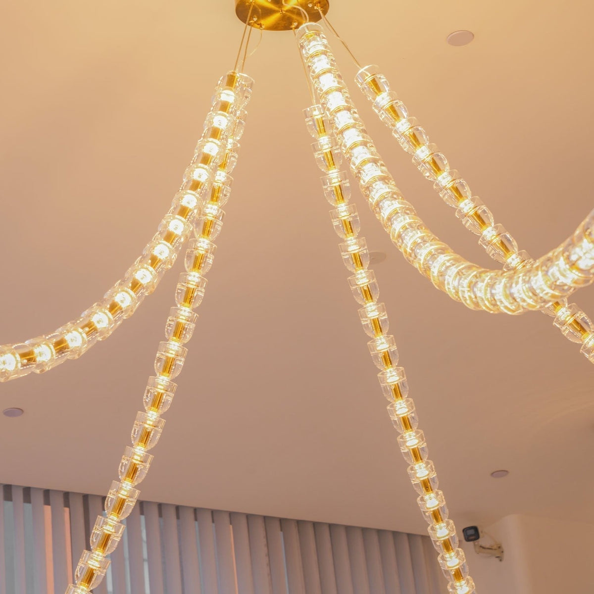 Celio Lustre Cristal Doré LED 3-Lignes