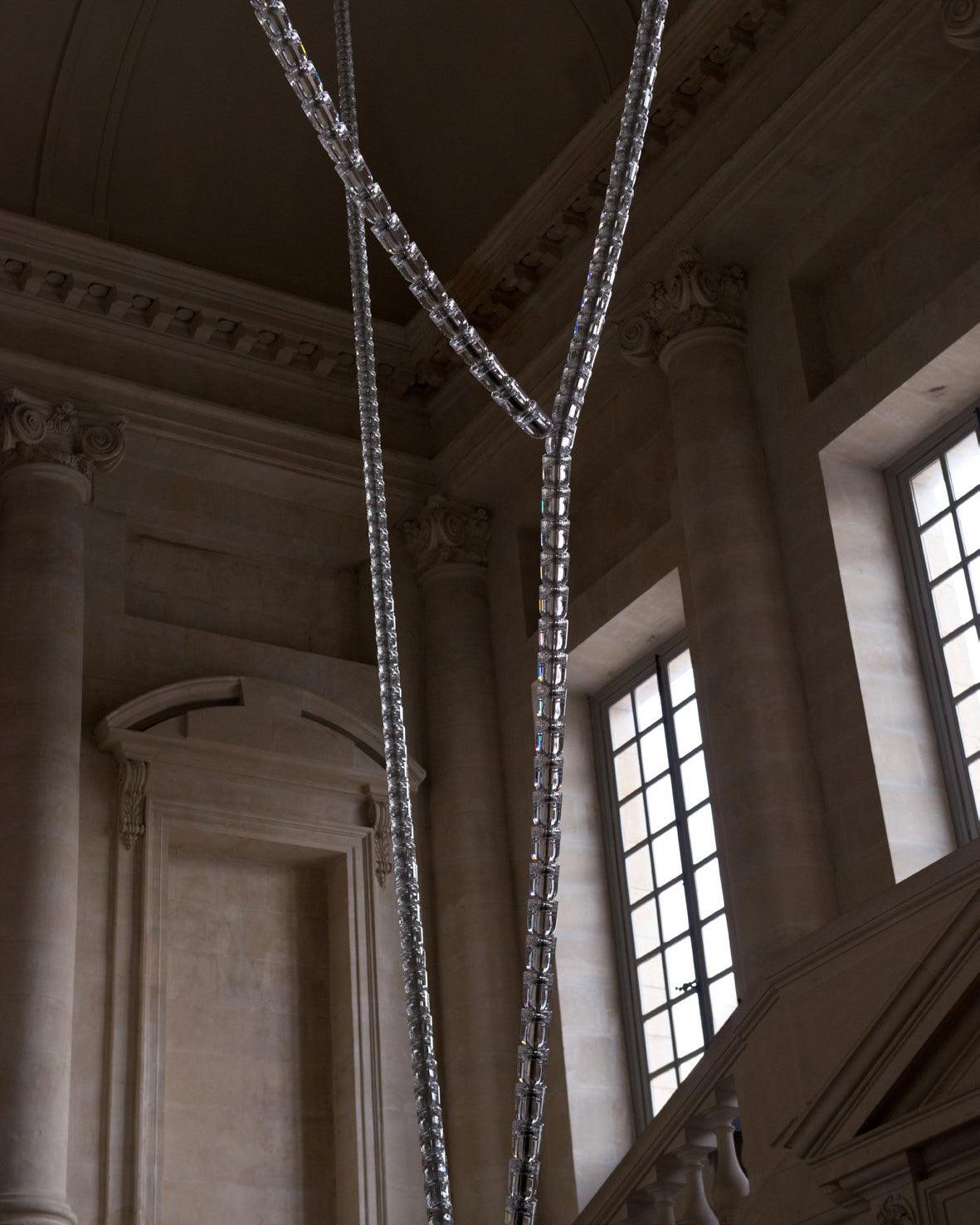 Celio Lustre Cristal Doré LED 3-Lignes