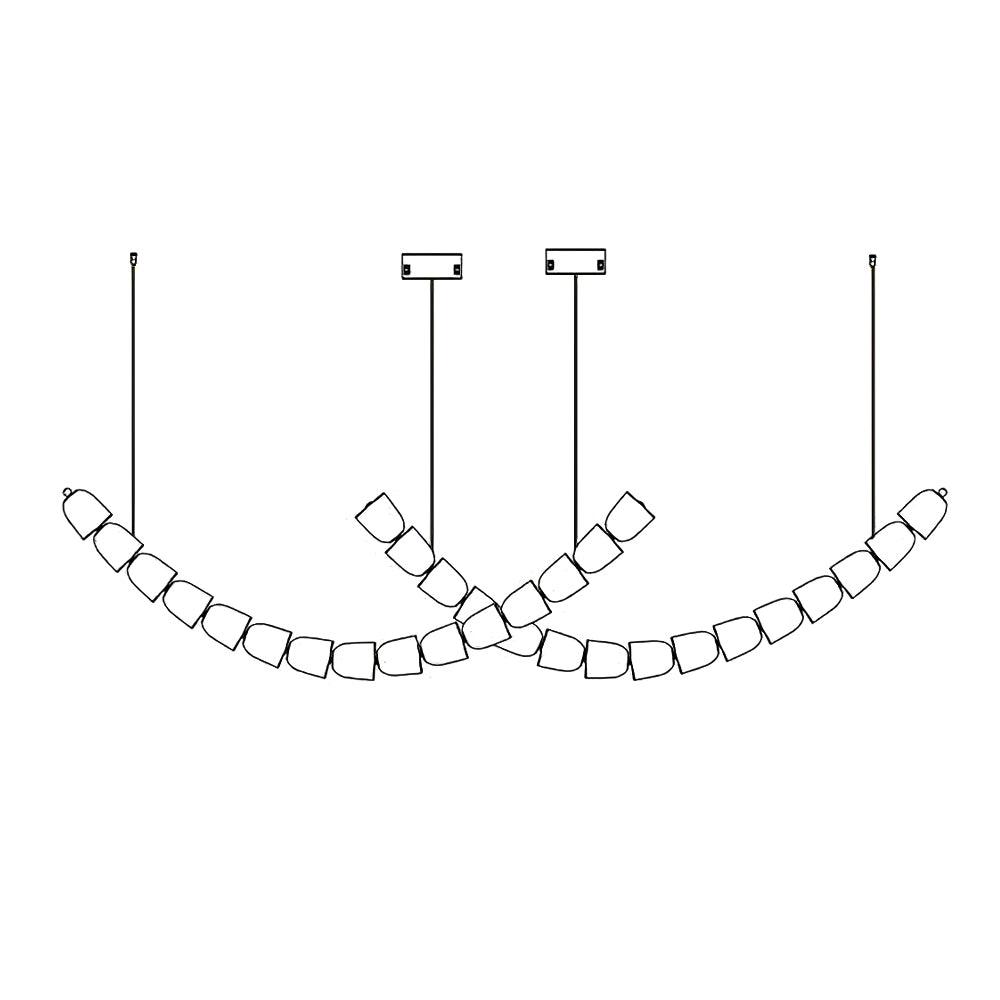Celio Lustre Cristal Doré LED 3-Lignes