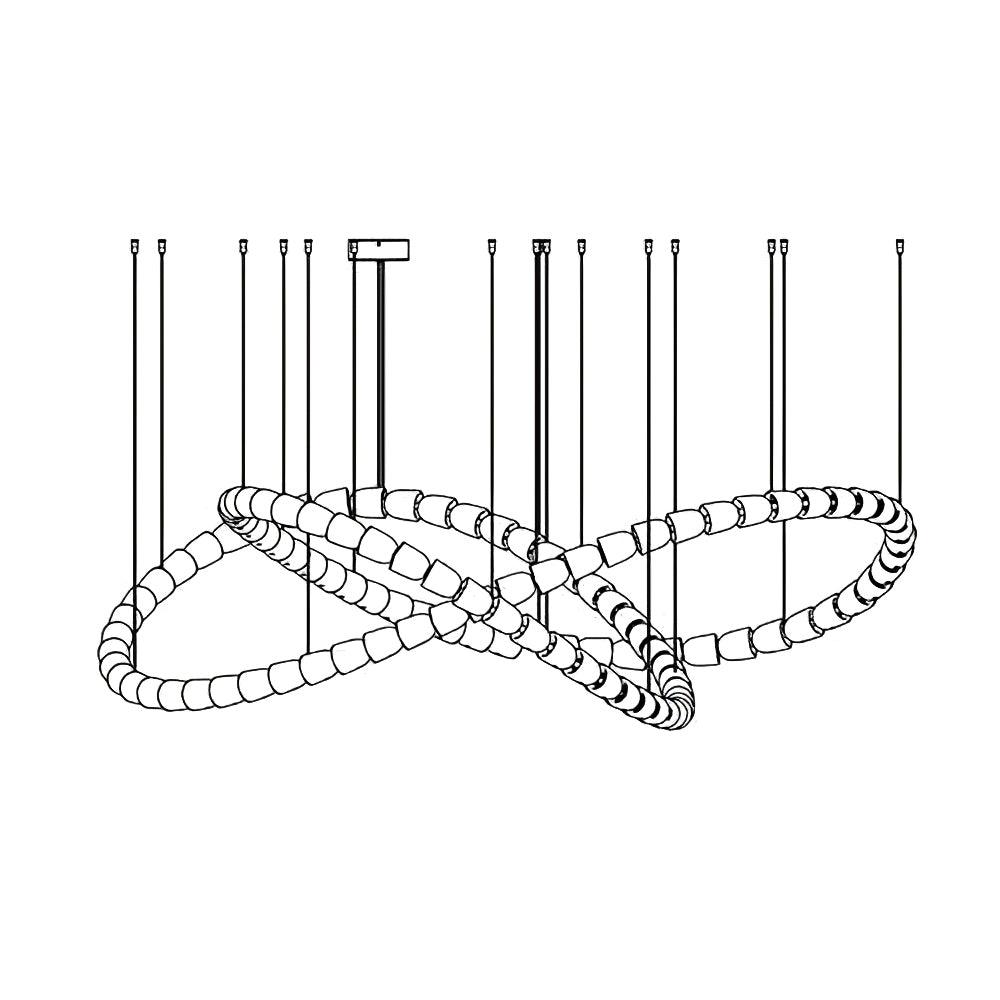 Celio Lustre Cristal Doré LED 3-Lignes