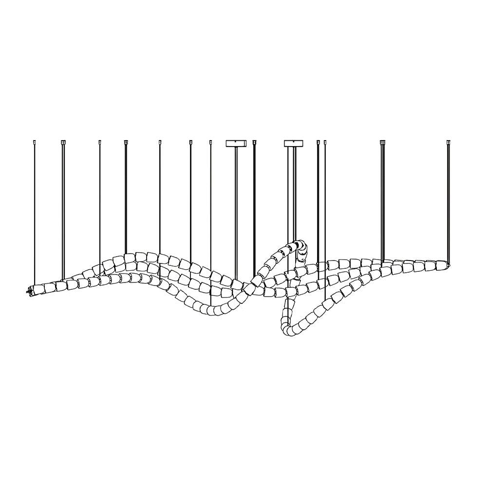 Celio Lustre Cristal Doré LED 3-Lignes