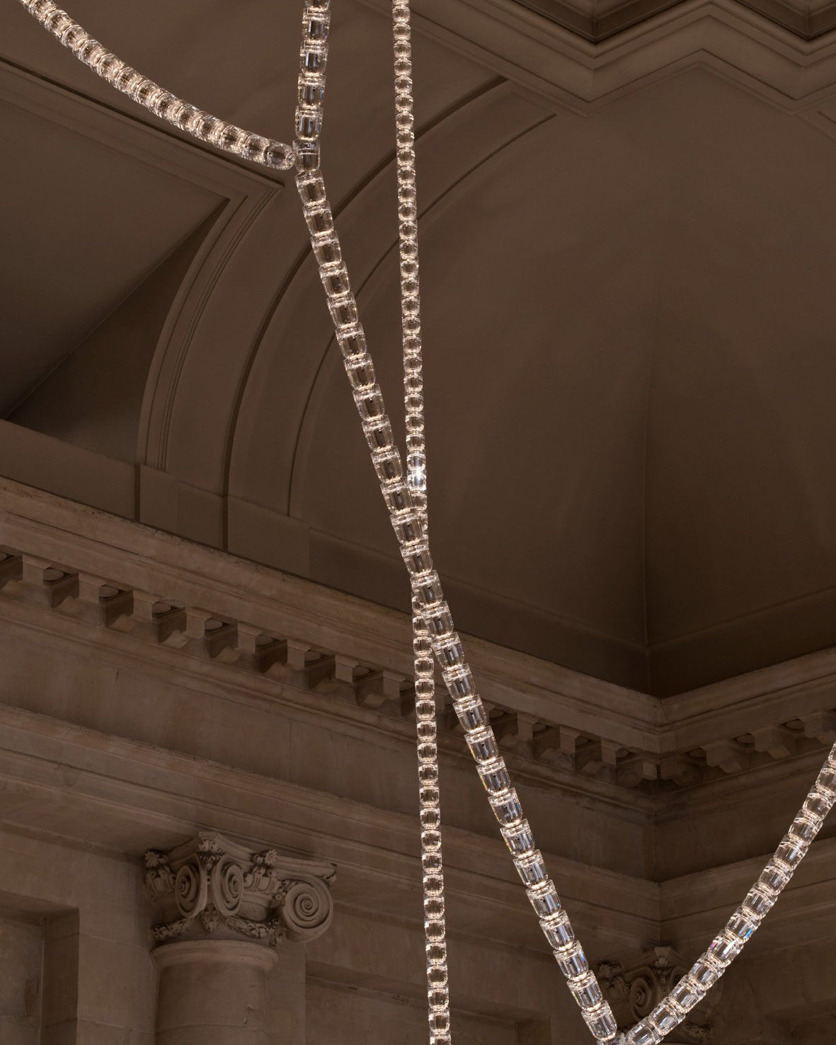 Celio Lustre Cristal Doré LED 3-Lignes