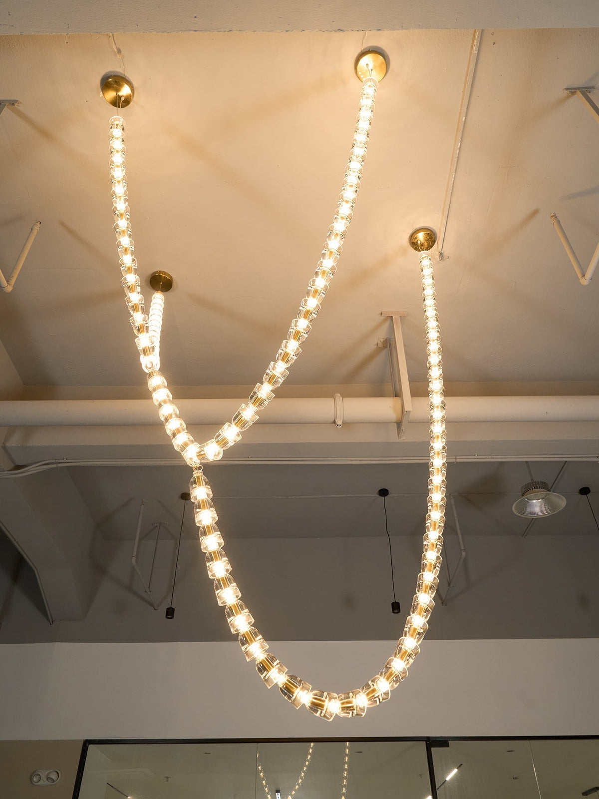Celio Lustre Cristal Doré LED 3-Lignes