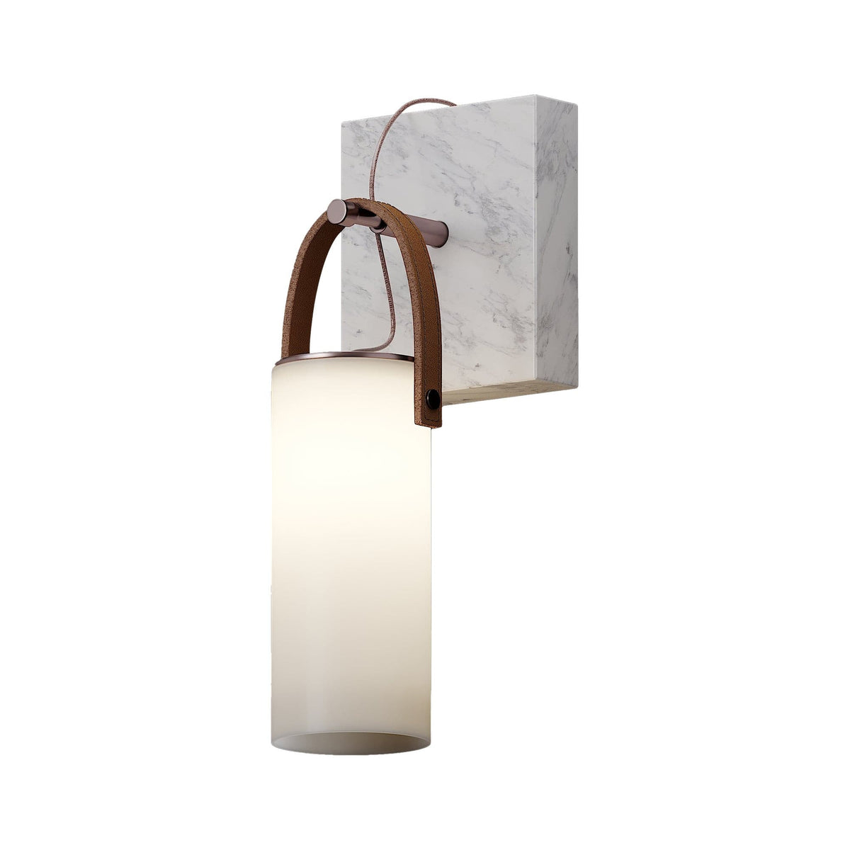 Galerie Wall Lamp Fontana Glass Leather Marble-Neutral Decor