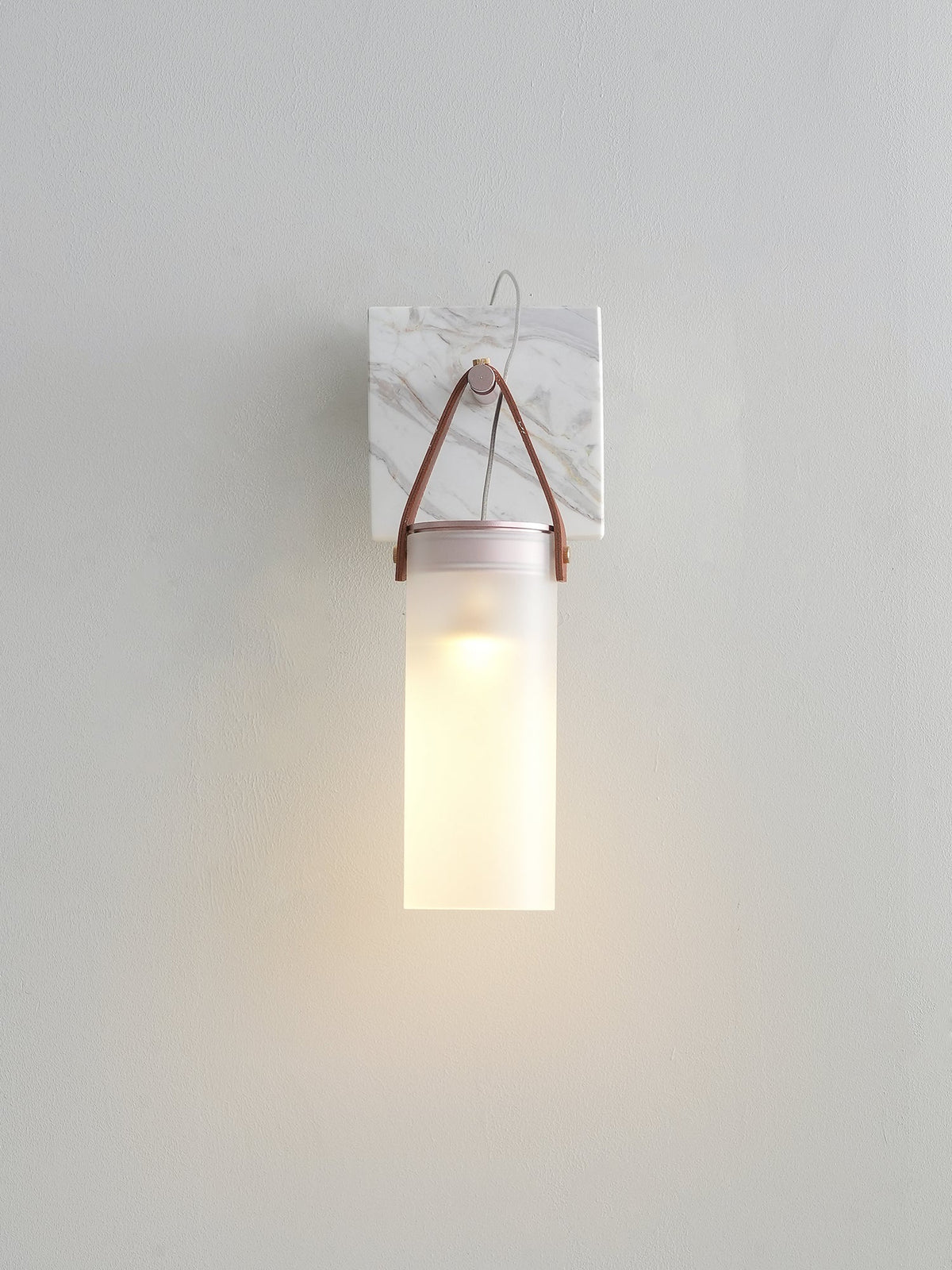 Galerie Wall Lamp Fontana Glass Leather Marble-Neutral Decor