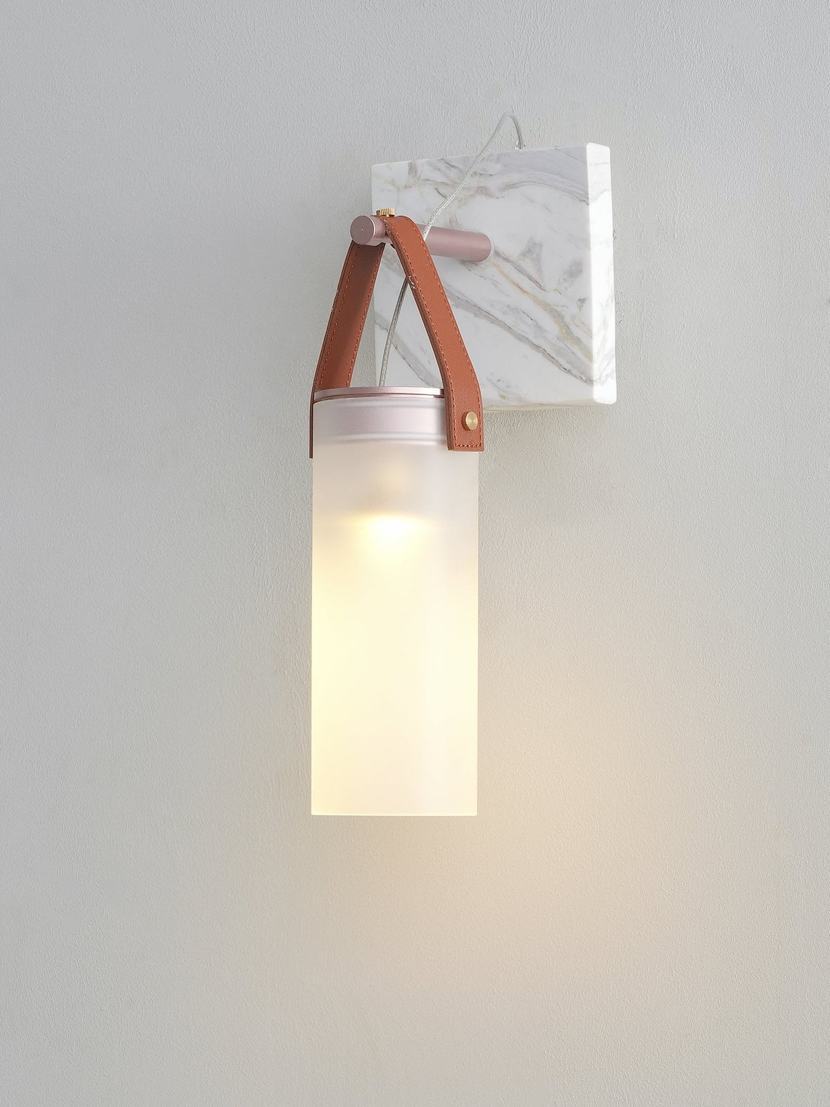Galerie Wall Lamp Fontana Glass Leather Marble-Neutral Decor