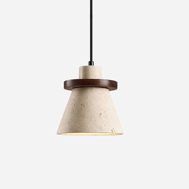 Virela Pendant Lamp Travertine Wood Minimalist-Neutral Decor