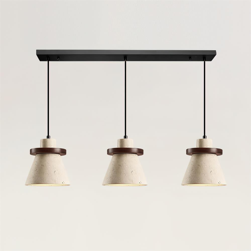 Virela Pendant Lamp Travertine Wood Minimalist-Neutral Decor