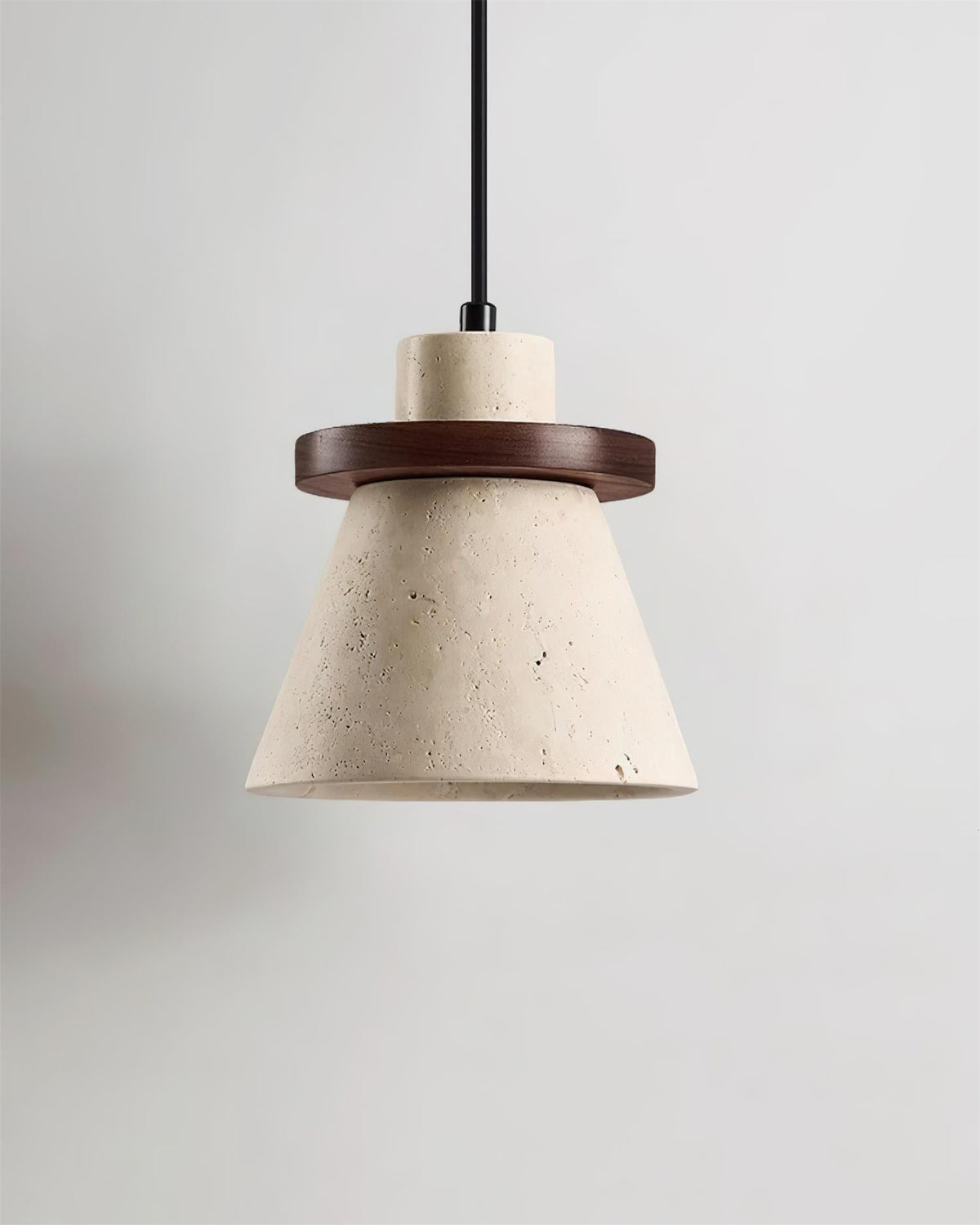 Virela Pendant Lamp Travertine Wood Minimalist-Neutral Decor