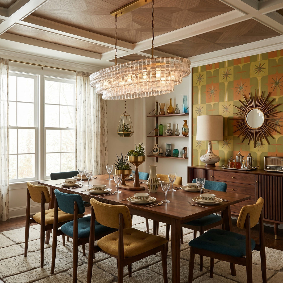 Full view of the large oval-shaped Albano Chandelier.